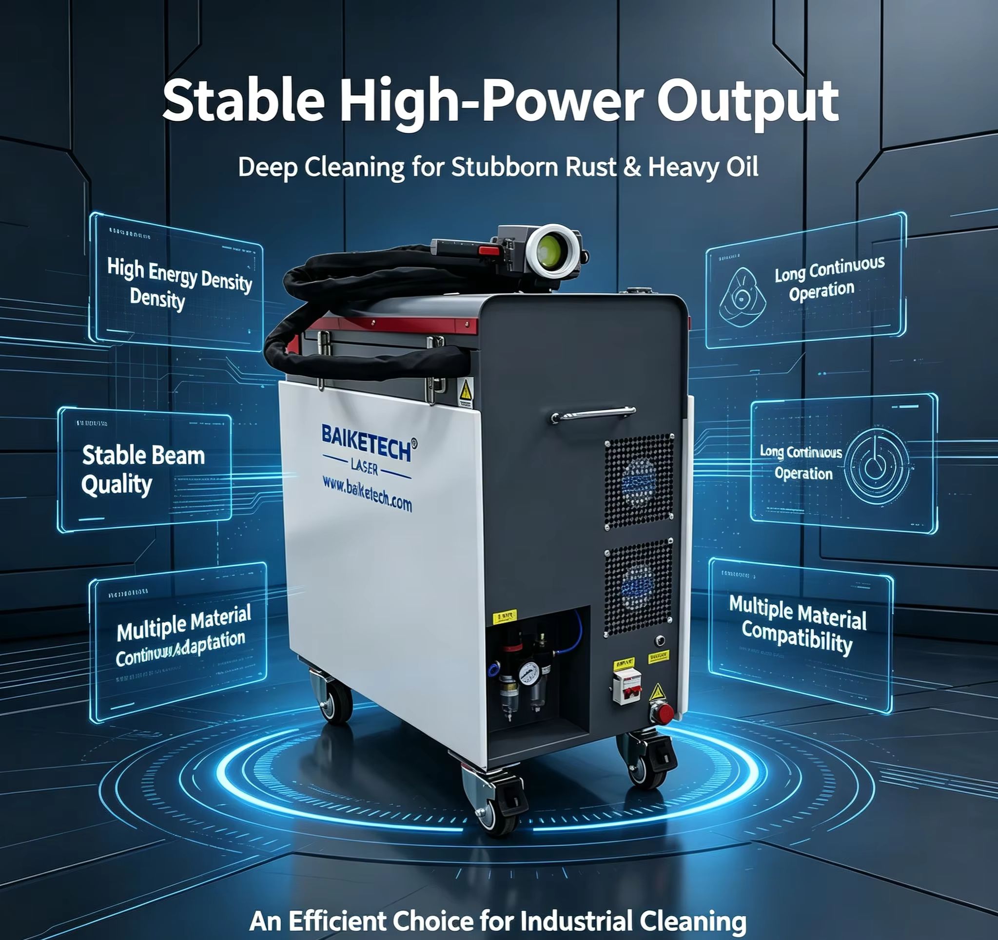 Industrial Laser Cleaner - Kastmodel continue vezellaserreinigingsmachine, stabiele industriële laserreiniger